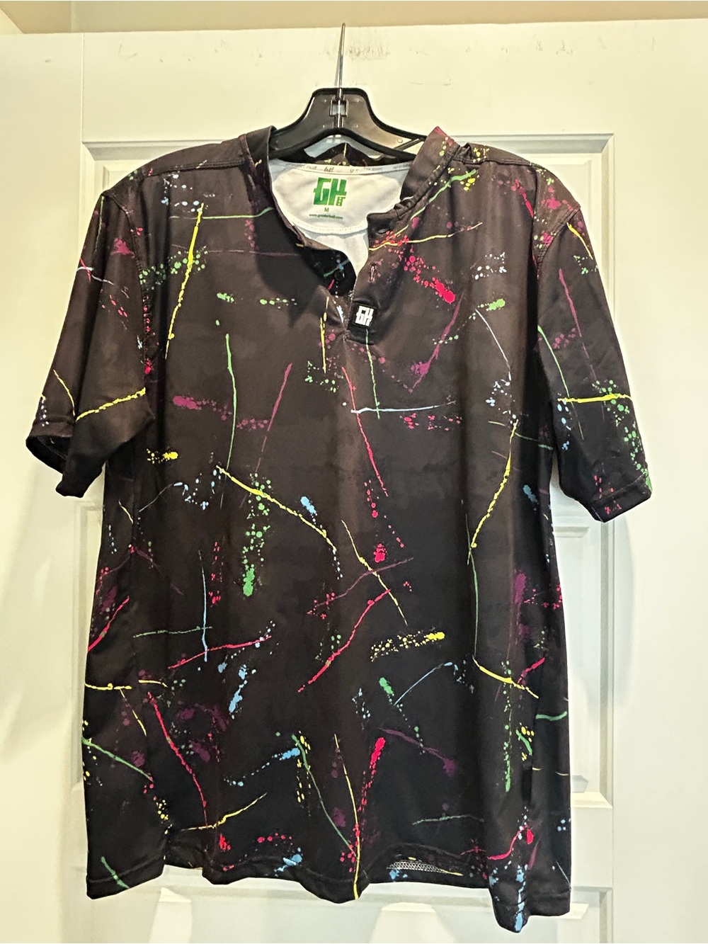 Greater Half Paint Splatter Henley Polo